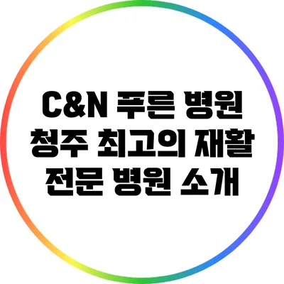 C&N 푸른 병원: 청주 최고의 재활 전문 병원 소개
