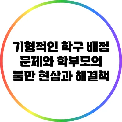 기형적인 학구 배정 문제와 학부모의 불만: 현상과 해결책