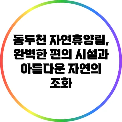 동두천 자연휴양림, 완벽한 편의 시설과 아름다운 자연의 조화