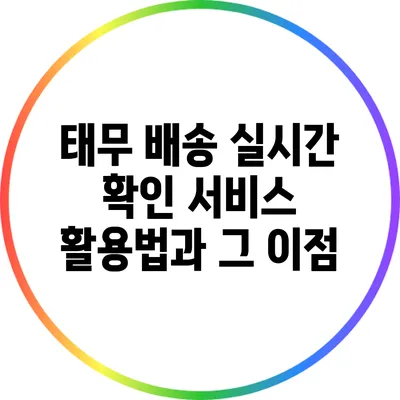 태무 배송 실시간 확인 서비스 활용법과 그 이점