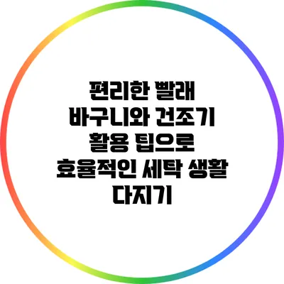 편리한 빨래 바구니와 건조기 활용 팁으로 효율적인 세탁 생활 다지기
