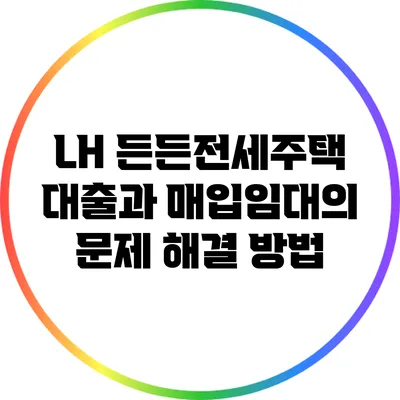 LH 든든전세주택 대출과 매입임대의 문제 해결 방법