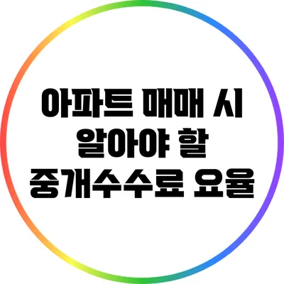 아파트 매매 시 알아야 할 중개수수료 요율
