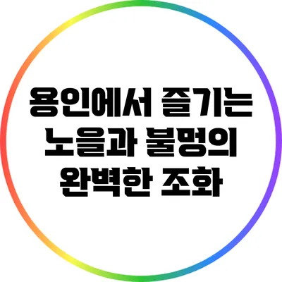 용인에서 즐기는 노을과 불멍의 완벽한 조화