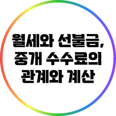 월세와 선불금, 중개 수수료의 관계와 계산
