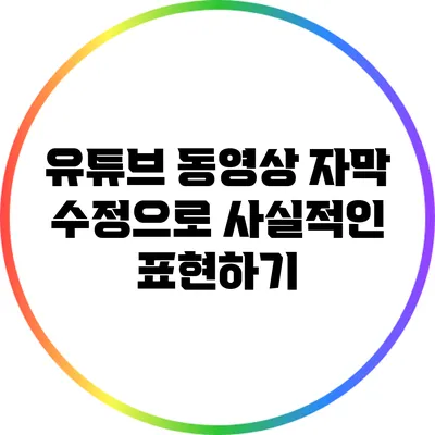 유튜브 동영상 자막 수정으로 사실적인 표현하기