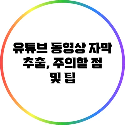 유튜브 동영상 자막 추출, 주의할 점 및 팁