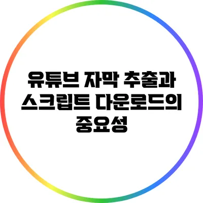 유튜브 자막 추출과 스크립트 다운로드의 중요성