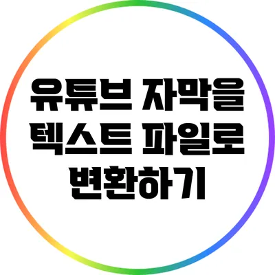 유튜브 자막을 텍스트 파일로 변환하기