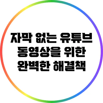자막 없는 유튜브 동영상을 위한 완벽한 해결책
