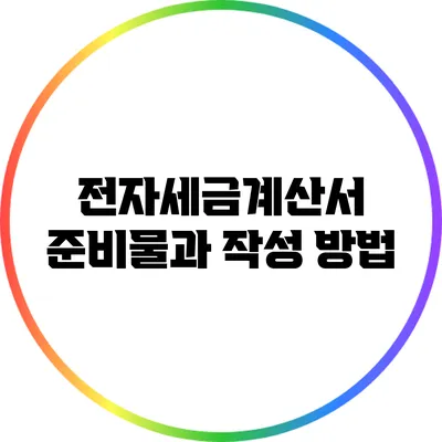 전자세금계산서 준비물과 작성 방법