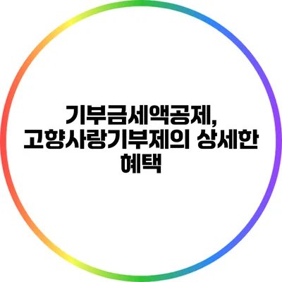기부금세액공제, 고향사랑기부제의 상세한 혜택