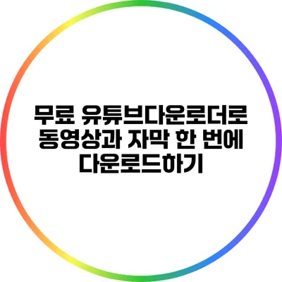 무료 유튜브다운로더로 동영상과 자막 한 번에 다운로드하기