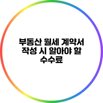 부동산 월세 계약서 작성 시 알아야 할 수수료