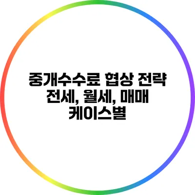 중개수수료 협상 전략: 전세, 월세, 매매 케이스별