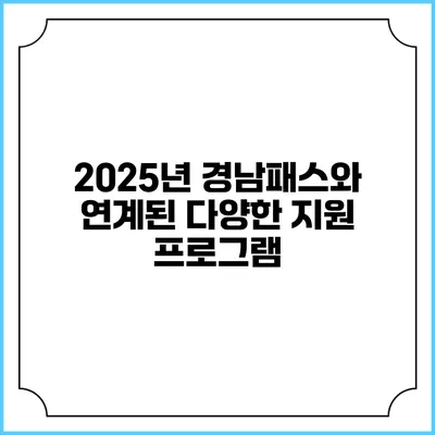 2025년 경남패스와 연계된 다양한 지원 프로그램