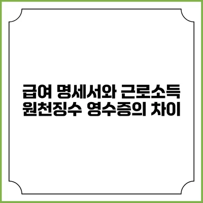 급여 명세서와 근로소득 원천징수 영수증의 차이