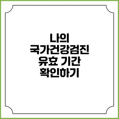 나의 국가건강검진 유효 기간 확인하기