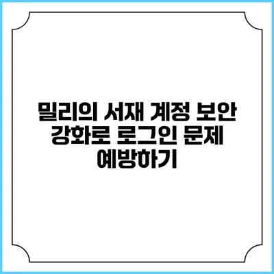 밀리의 서재 계정 보안 강화로 로그인 문제 예방하기