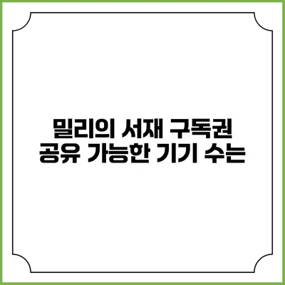 밀리의 서재 구독권 공유 가능한 기기 수는?
