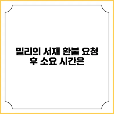 밀리의 서재 환불 요청 후 소요 시간은?