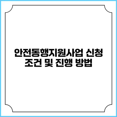 안전동행지원사업 신청 조건 및 진행 방법