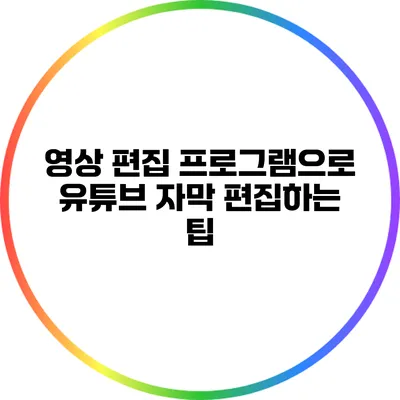 영상 편집 프로그램으로 유튜브 자막 편집하는 팁