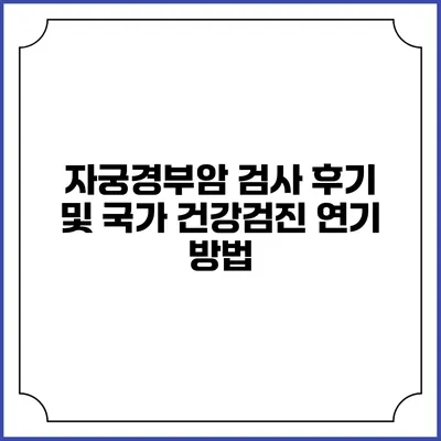 자궁경부암 검사 후기 및 국가 건강검진 연기 방법