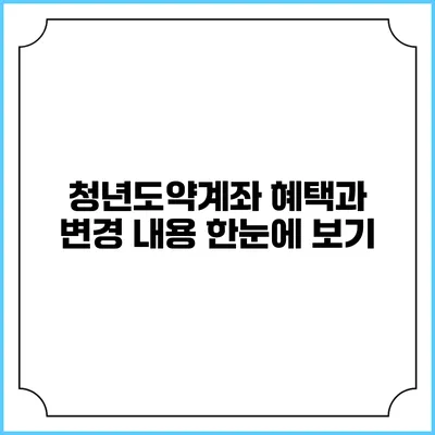 청년도약계좌 혜택과 변경 내용 한눈에 보기