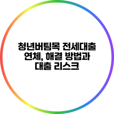청년버팀목 전세대출 연체, 해결 방법과 대출 리스크