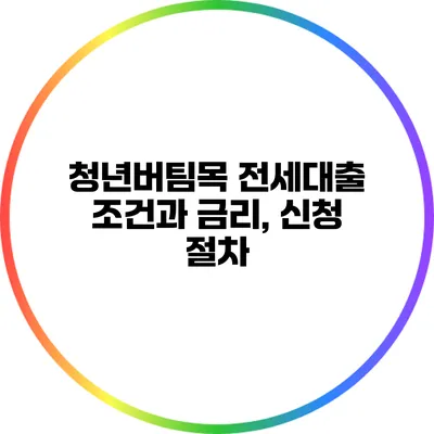 청년버팀목 전세대출 조건과 금리, 신청 절차