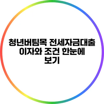 청년버팀목 전세자금대출: 이자와 조건 한눈에 보기