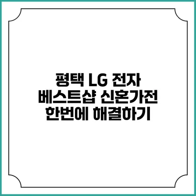 평택 LG 전자 베스트샵 신혼가전 한번에 해결하기