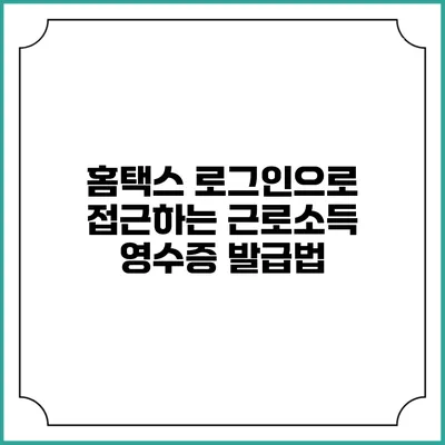홈택스 로그인으로 접근하는 근로소득 영수증 발급법