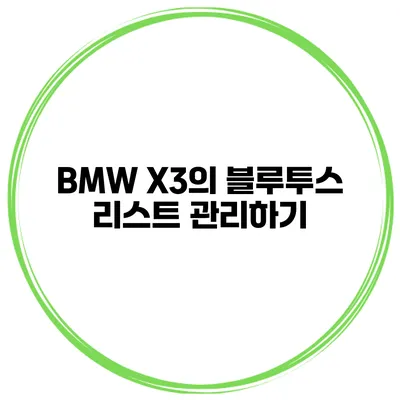 BMW X3의 블루투스 리스트 관리하기
