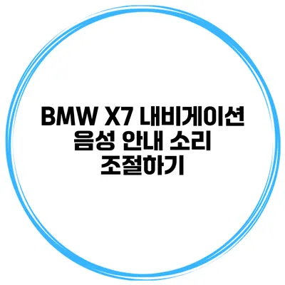 BMW X7 내비게이션 음성 안내 소리 조절하기