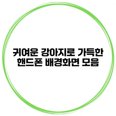 귀여운 강아지로 가득한 핸드폰 배경화면 모음