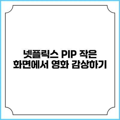 넷플릭스 PIP 작은 화면에서 영화 감상하기