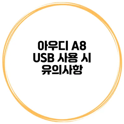 아우디 A8 USB 사용 시 유의사항