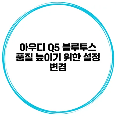 아우디 Q5 블루투스 품질 높이기 위한 설정 변경