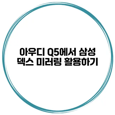 아우디 Q5에서 삼성 덱스 미러링 활용하기