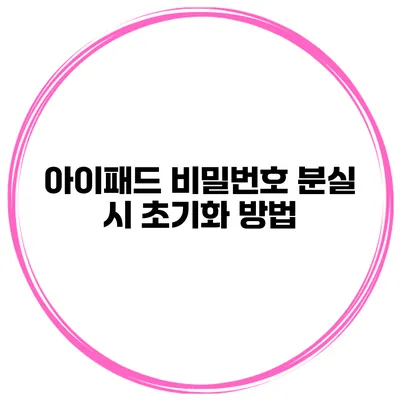 아이패드 비밀번호 분실 시 초기화 방법