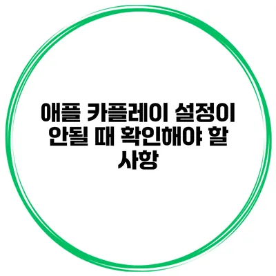 애플 카플레이 설정이 안될 때 확인해야 할 사항