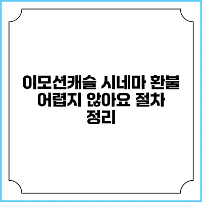이모션캐슬 시네마 환불 어렵지 않아요 절차 정리