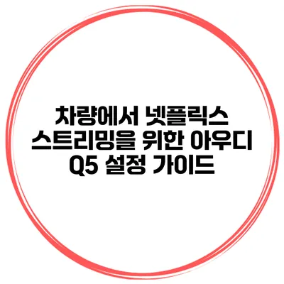 차량에서 넷플릭스 스트리밍을 위한 아우디 Q5 설정 가이드